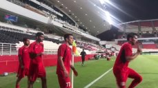 ورود و گرم کردن بازیکنان پرسپولیس در ورزشگاه بن زاید