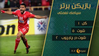 اختصاصی:سیامک نعمتی بهترین بازیکن بازی پرسپولیس-پیکان