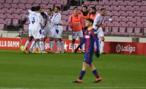 بارسلونا ۱ - ۱ ایبار؛ توقف ناامیدکننده در غیاب مسی 