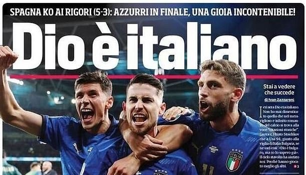 جشن بزرگ روزنامه‌های ایتالیا؛ خدا هم ایتالیایی است