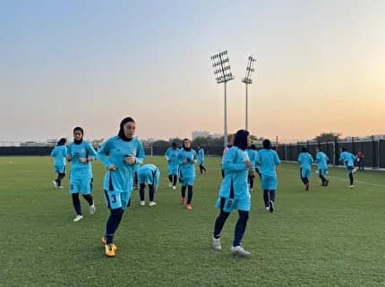 ریکاوری زنان فوتبال ایران بعد از بازی سخت