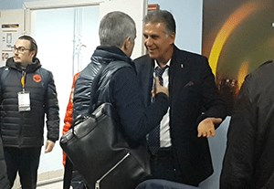 خوش و بش گرم کیروش با مورینیو و مایکل کریک