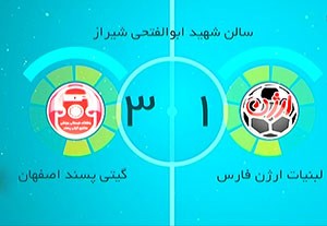 خلاصه فوتسال ارژن شیراز 1-3 گیتی پسند