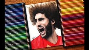 نقاشی زیبا زا چهره مروان فلینی