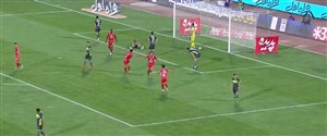 گل دوم پرسپولیس به نساجی حامد شیری (گل به خودی)