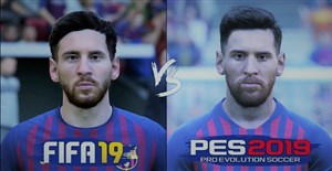 مقایسه چهره بازیکنان بارسلونا در PES 2019 و FIFA 19