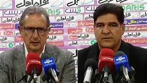 کنفرانس خبری رضا مهاجری و جرج لیکنز بعد از بازی