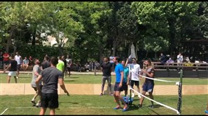 بازیکنان استقلال بعد از پایان لیگ در جام تنیس فوتبال