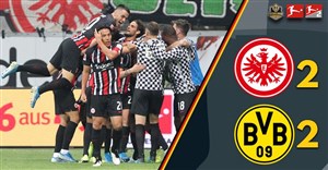 خلاصه بازی فرانکفورت 2 - دورتموند 2