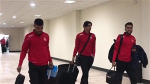 ورود بازیکنان شهرخودرو و نساجی به ورزشگاه شهید وطنی