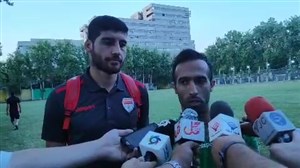 صحبتهای بازیکنان فولاد پیش از بازی با استقلال