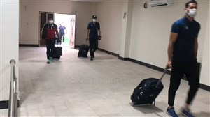 ورود بازیکنان نساحی به ورزشگاه شهید وطنی