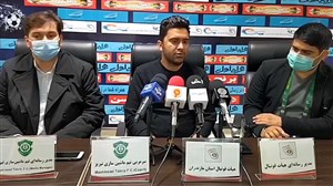 کنفرانس خبری اخباری پس از دیدار با نساجی