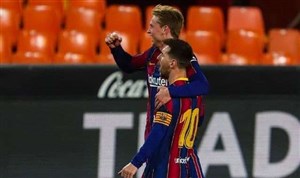 والنسیا 2-3 بارسلونا: هیجان در اوج باقی ماند